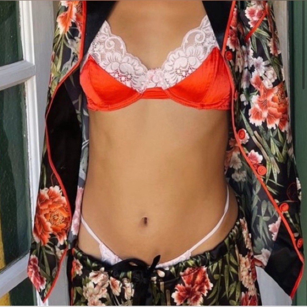 NWT Free People/ We Are HAH After Hours Satin And Lace Bra.